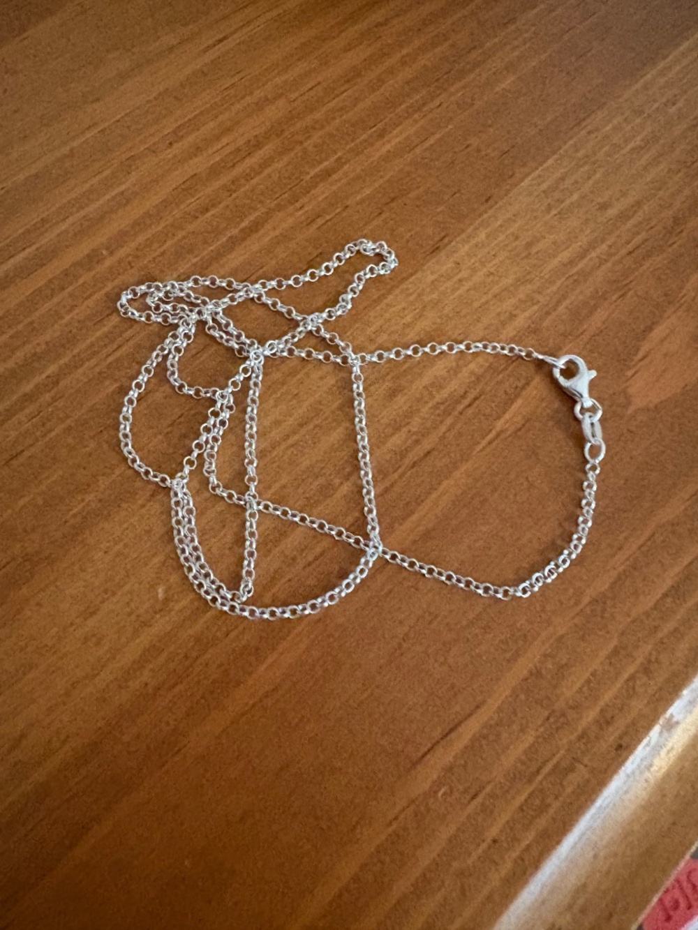 22" x 2mm Sterling Silver Rolo Chain, Marked .925 ITALY, 3.50 grams, Excellent - Picture 2 of 5